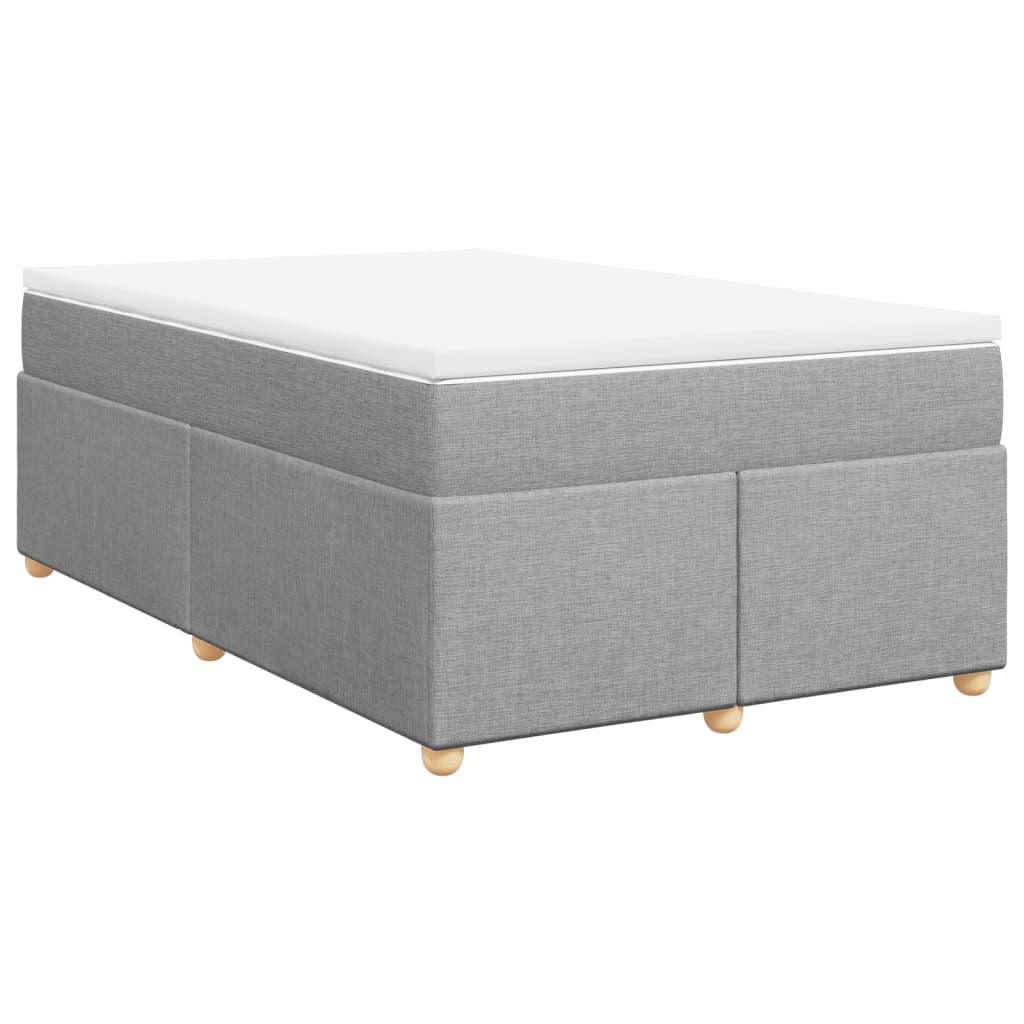 Κρεβάτι Boxspring με Στρώμα Ανοιχτό Γκρι 120x200 εκ. Υφασμάτινο - Pakobazaar