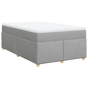 Κρεβάτι Boxspring με Στρώμα Ανοιχτό Γκρι 120x200 εκ. Υφασμάτινο - Pakobazaar