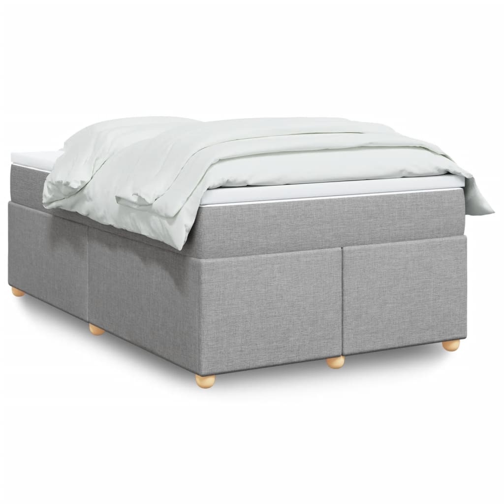 Κρεβάτι Boxspring με Στρώμα Ανοιχτό Γκρι 120x200 εκ. Υφασμάτινο - Pakobazaar