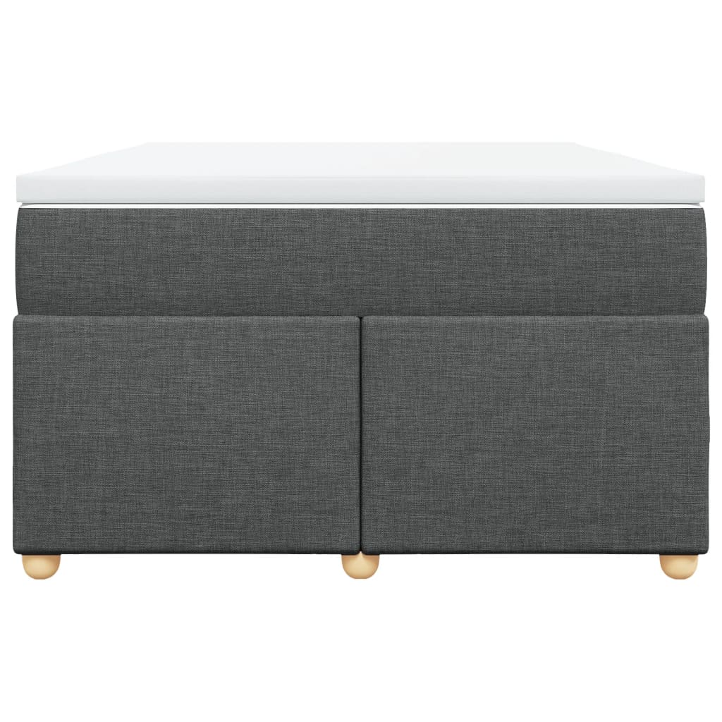 Κρεβάτι Boxspring με Στρώμα Σκούρο Γκρι 120x200 εκ. Υφασμάτινο - Pakobazaar