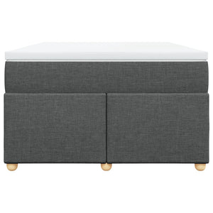 Κρεβάτι Boxspring με Στρώμα Σκούρο Γκρι 120x200 εκ. Υφασμάτινο - Pakobazaar
