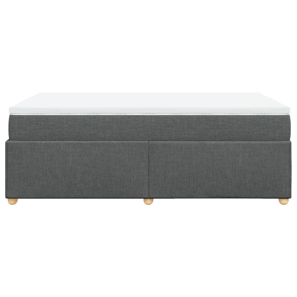 Κρεβάτι Boxspring με Στρώμα Σκούρο Γκρι 120x200 εκ. Υφασμάτινο - Pakobazaar