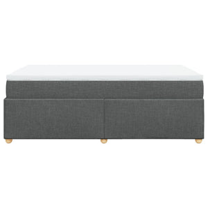 Κρεβάτι Boxspring με Στρώμα Σκούρο Γκρι 120x200 εκ. Υφασμάτινο - Pakobazaar