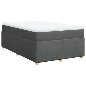 Κρεβάτι Boxspring με Στρώμα Σκούρο Γκρι 120x200 εκ. Υφασμάτινο - Pakobazaar
