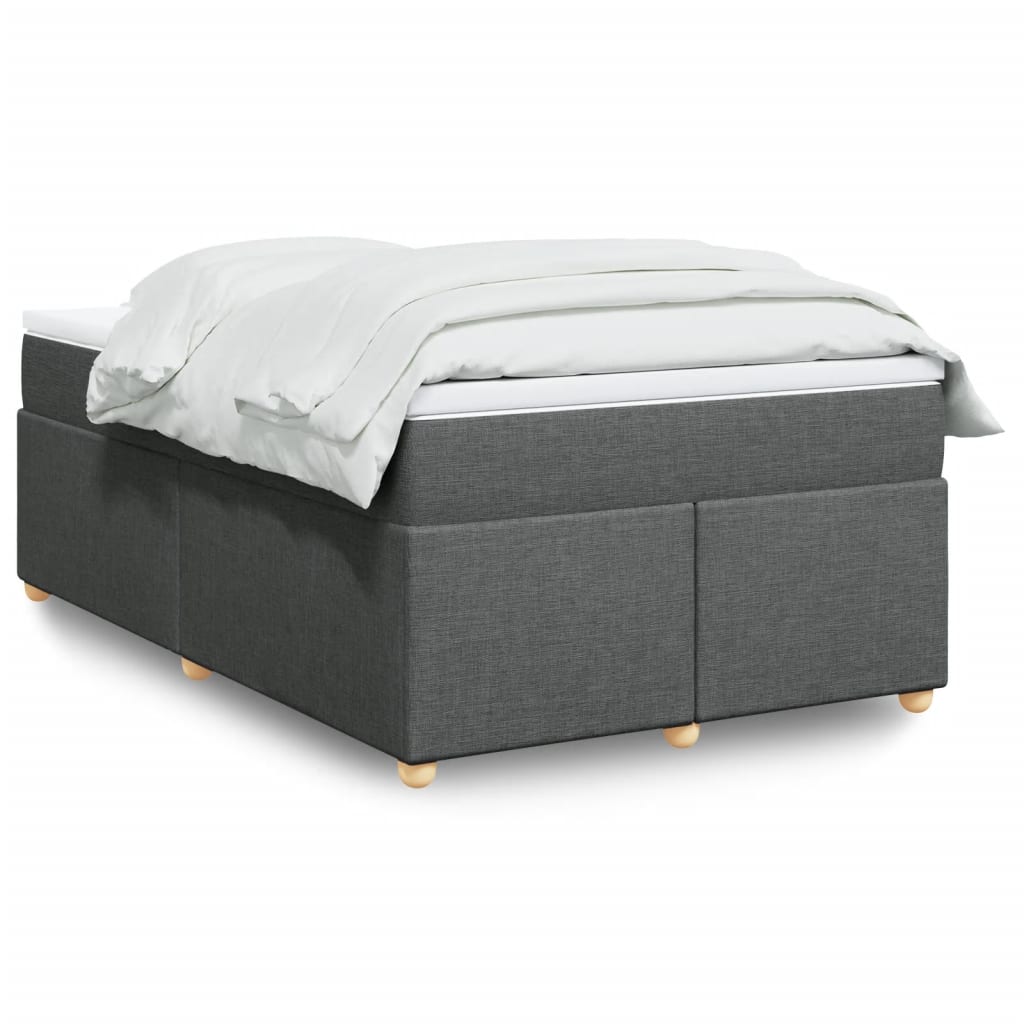 Κρεβάτι Boxspring με Στρώμα Σκούρο Γκρι 120x200 εκ. Υφασμάτινο - Pakobazaar