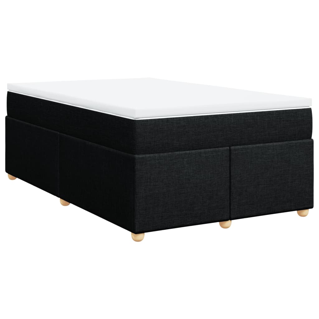 Κρεβάτι Boxspring με Στρώμα Μαύρο 120x200 εκ. Υφασμάτινο - Pakobazaar