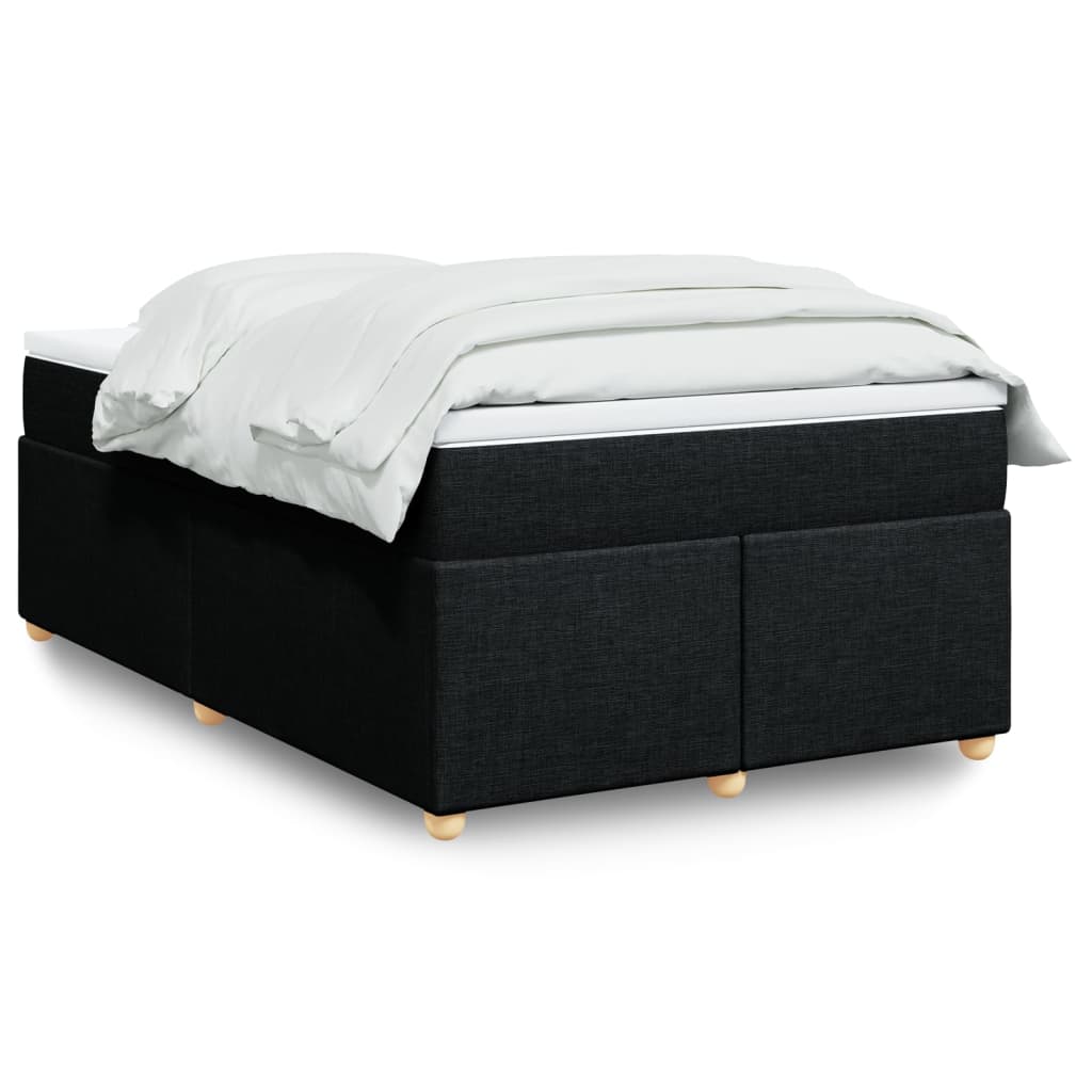 Κρεβάτι Boxspring με Στρώμα Μαύρο 120x200 εκ. Υφασμάτινο - Pakobazaar