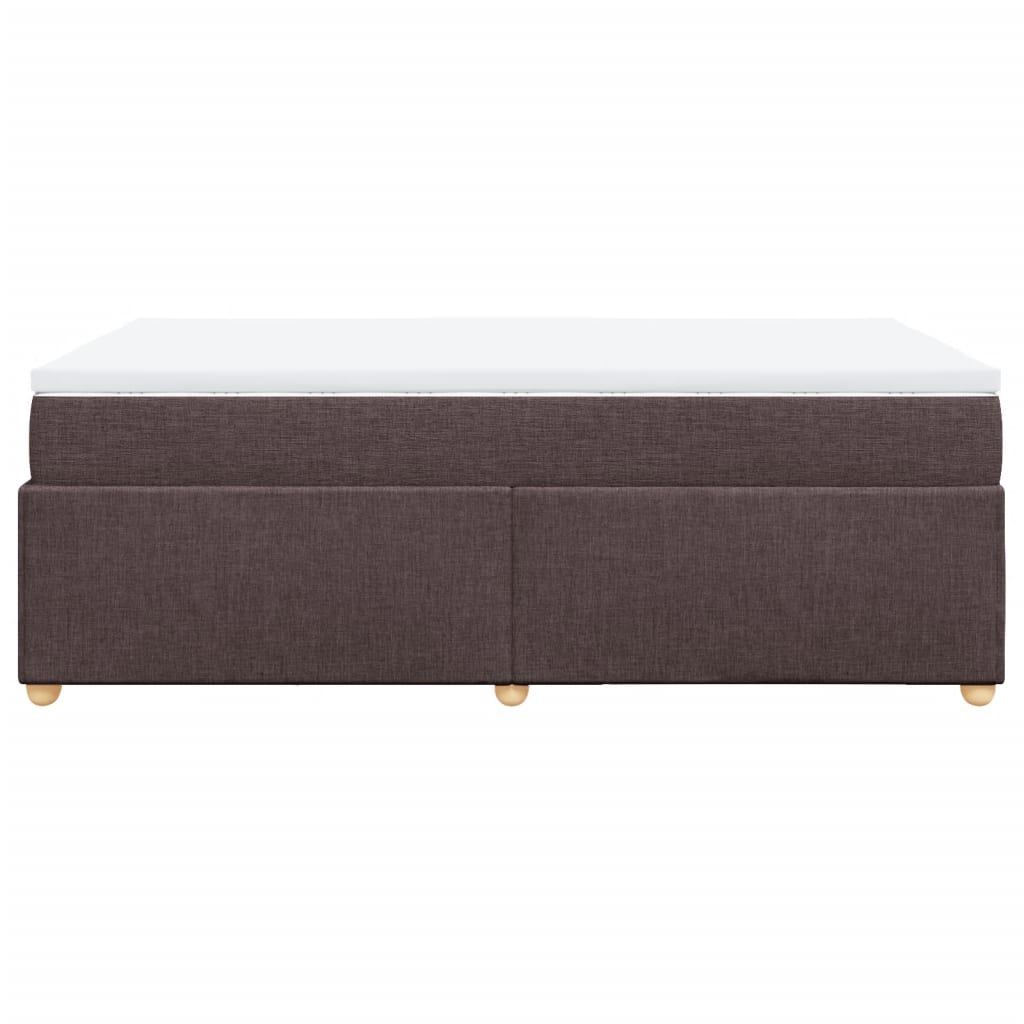 Κρεβάτι Boxspring με Στρώμα Σκούρο Καφέ 120x200 εκ. Υφασμάτινο