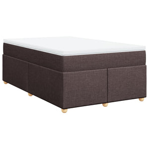 Κρεβάτι Boxspring με Στρώμα Σκούρο Καφέ 120x200 εκ. Υφασμάτινο
