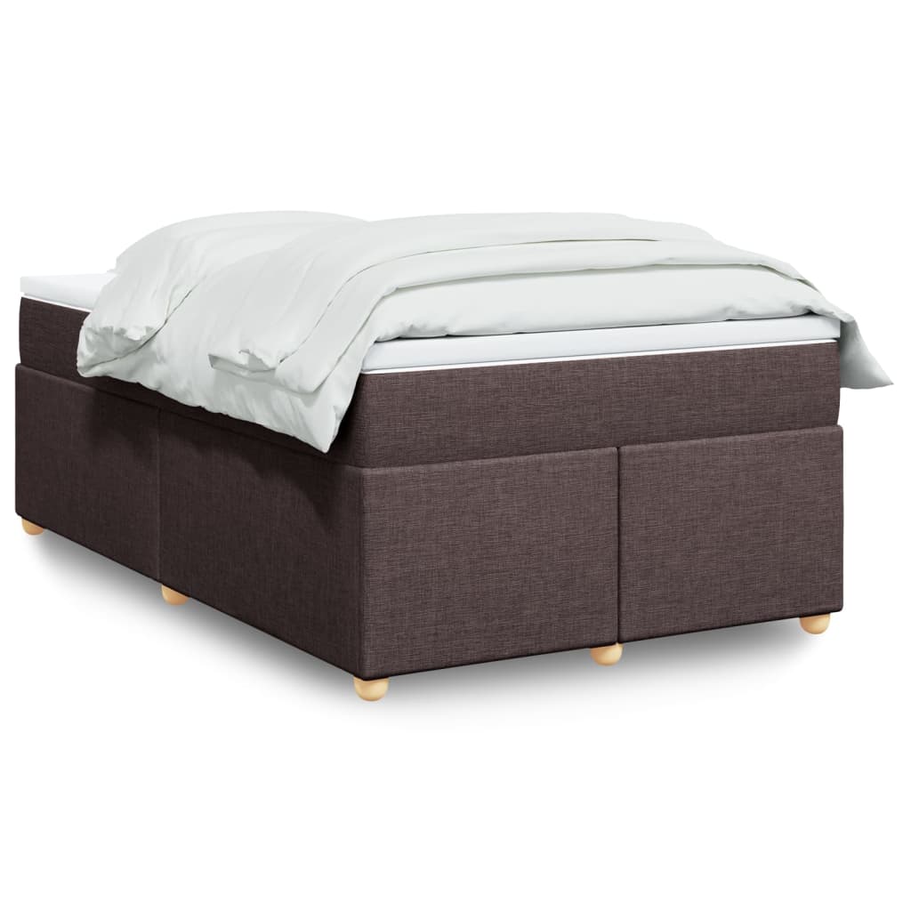 Κρεβάτι Boxspring με Στρώμα Σκούρο Καφέ 120x200 εκ. Υφασμάτινο