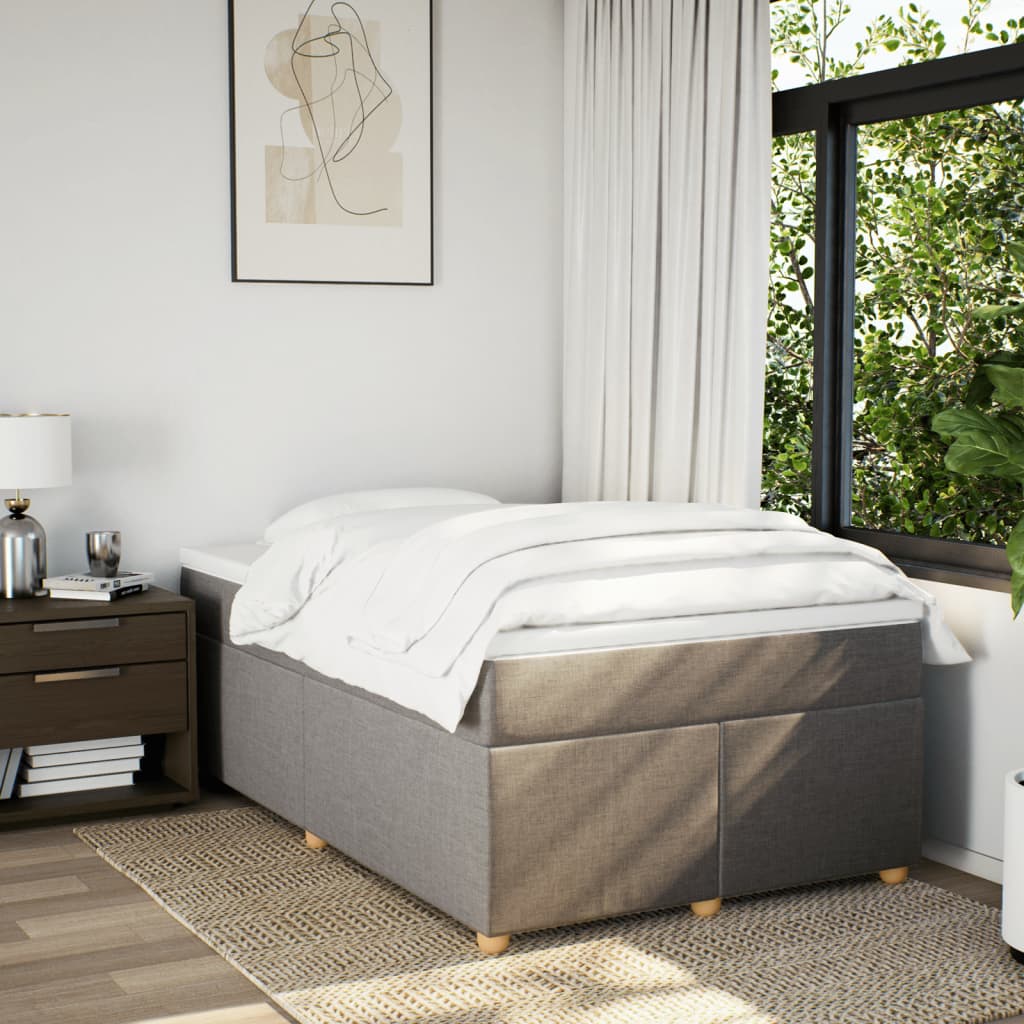 Κρεβάτι Boxspring με Στρώμα Taupe 120x200 εκ. Υφασμάτινο