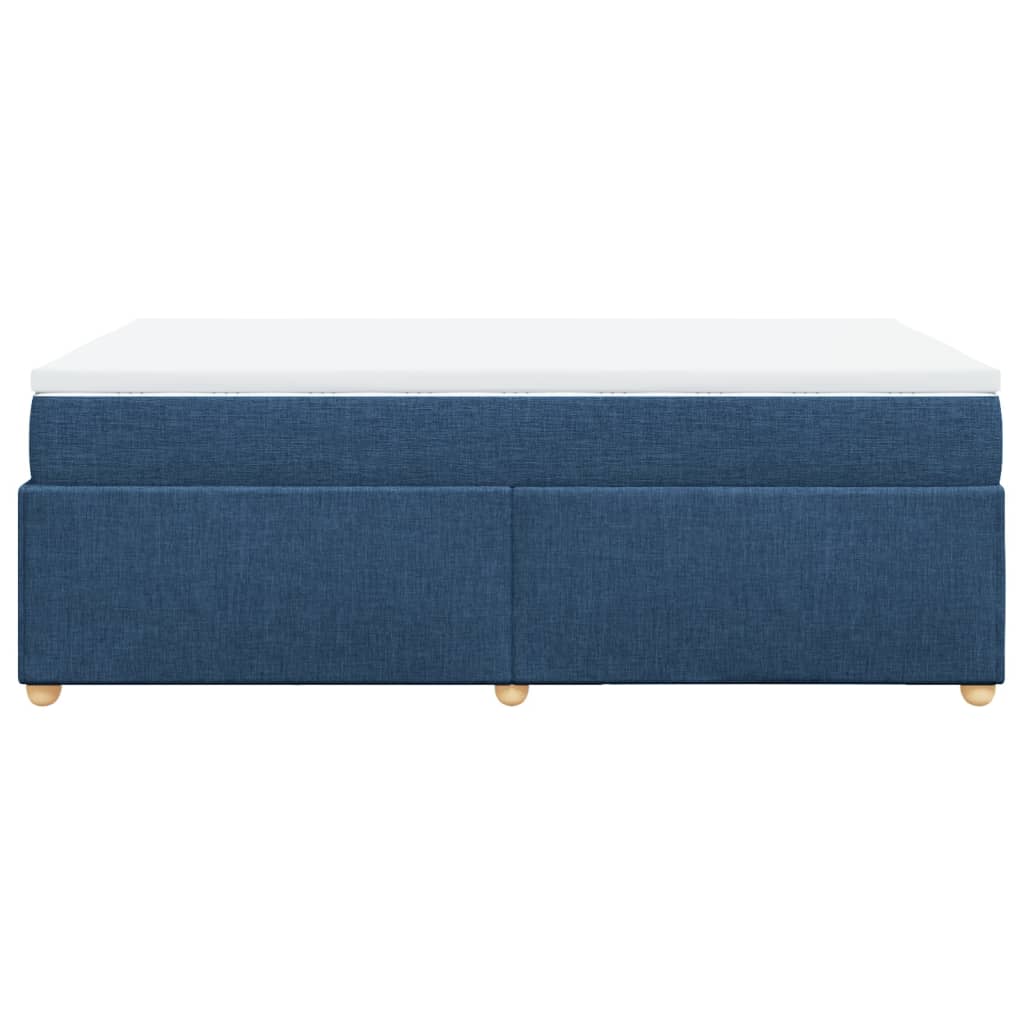Κρεβάτι Boxspring με Στρώμα Μπλε 120x200 εκ. Υφασμάτινο