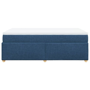 Κρεβάτι Boxspring με Στρώμα Μπλε 120x200 εκ. Υφασμάτινο