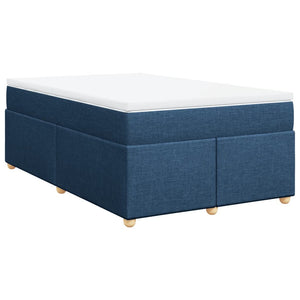 Κρεβάτι Boxspring με Στρώμα Μπλε 120x200 εκ. Υφασμάτινο