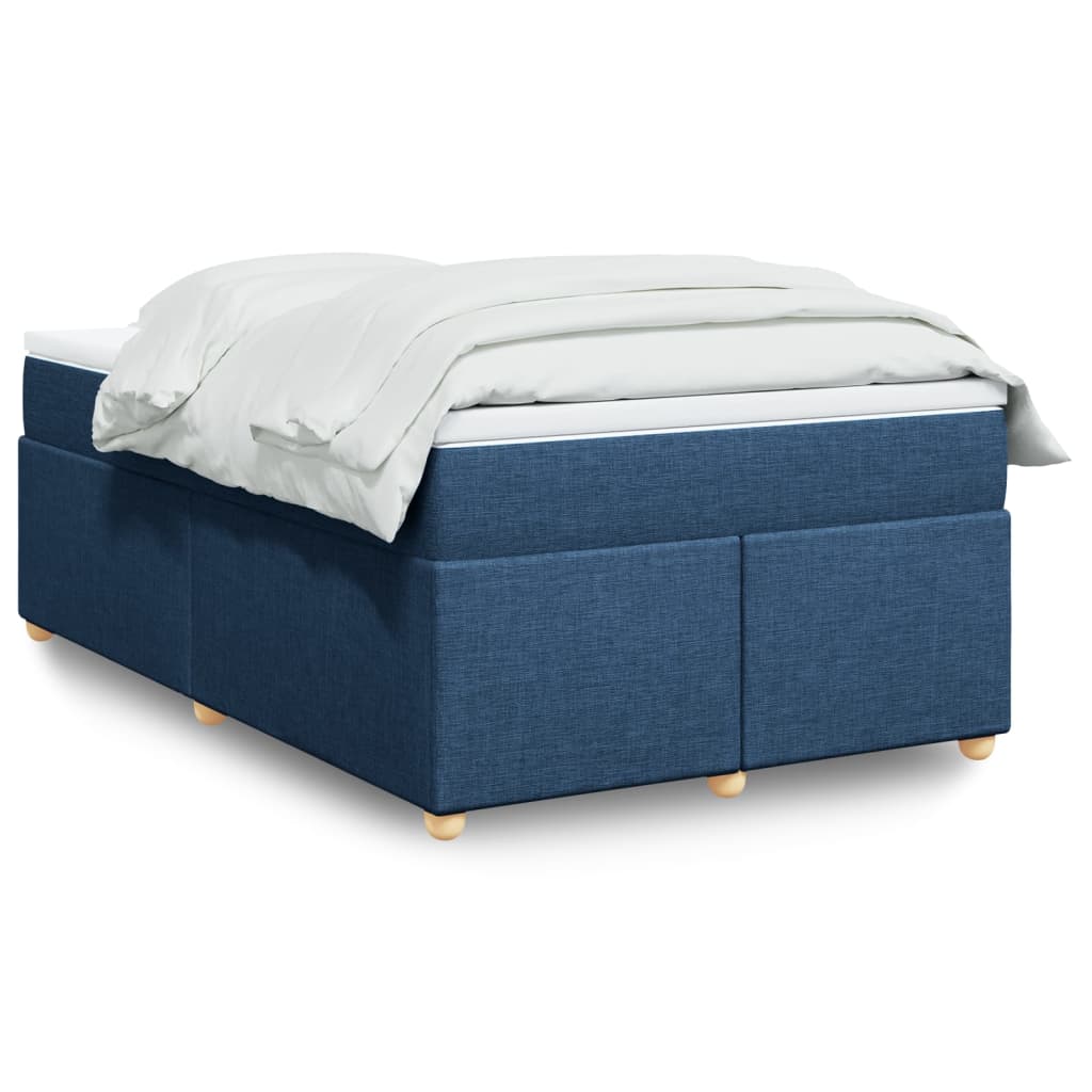 Κρεβάτι Boxspring με Στρώμα Μπλε 120x200 εκ. Υφασμάτινο