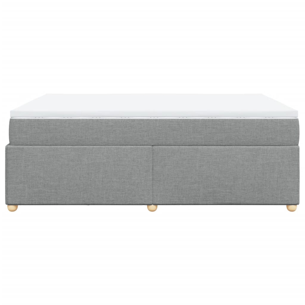 Κρεβάτι Boxspring με Στρώμα Ανοιχτό Γκρι 140x190 εκ. Υφασμάτινο