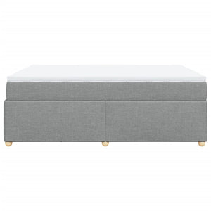Κρεβάτι Boxspring με Στρώμα Ανοιχτό Γκρι 140x190 εκ. Υφασμάτινο