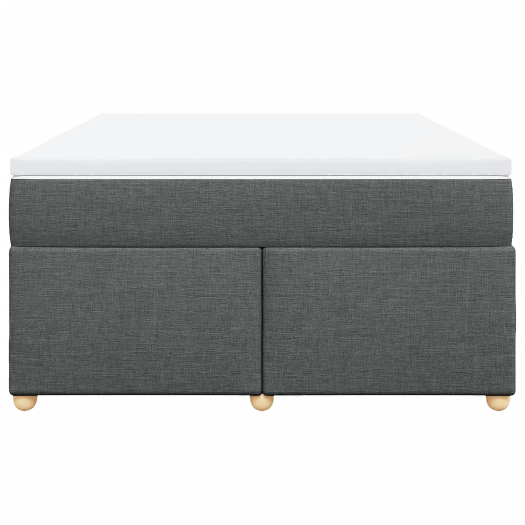Κρεβάτι Boxspring με Στρώμα Σκούρο Γκρι 140x190 εκ. Υφασμάτινο