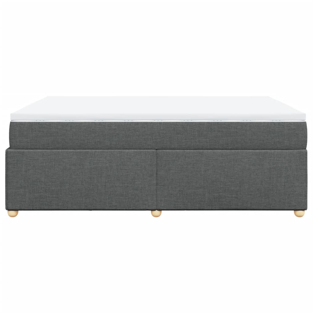 Κρεβάτι Boxspring με Στρώμα Σκούρο Γκρι 140x190 εκ. Υφασμάτινο