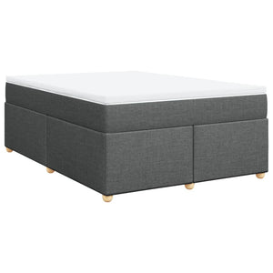 Κρεβάτι Boxspring με Στρώμα Σκούρο Γκρι 140x190 εκ. Υφασμάτινο