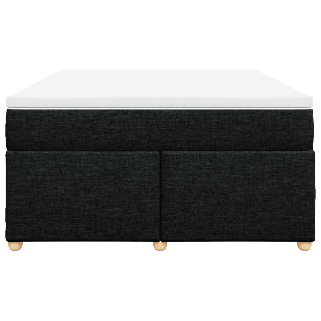 Κρεβάτι Boxspring με Στρώμα Μαύρο 140x190 εκ. Υφασμάτινο