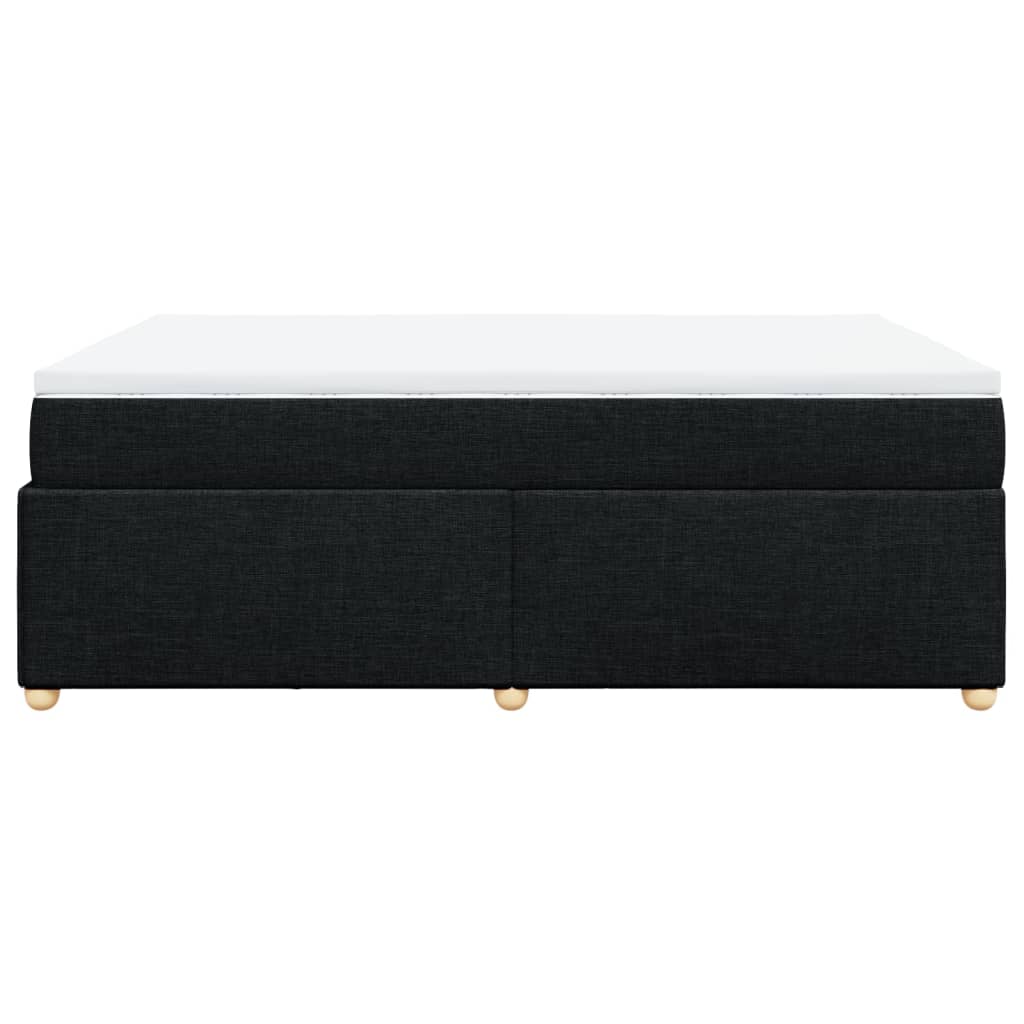 Κρεβάτι Boxspring με Στρώμα Μαύρο 140x190 εκ. Υφασμάτινο