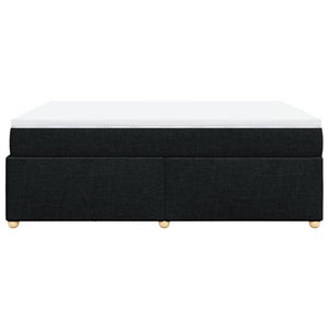 Κρεβάτι Boxspring με Στρώμα Μαύρο 140x190 εκ. Υφασμάτινο