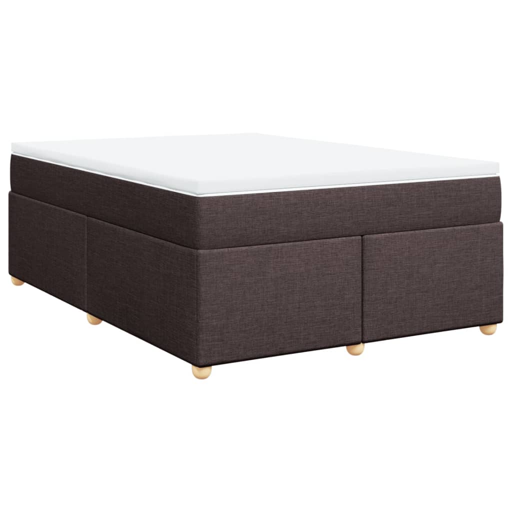 Κρεβάτι Boxspring με Στρώμα Σκούρο Καφέ 140x190 εκ. Υφασμάτινο