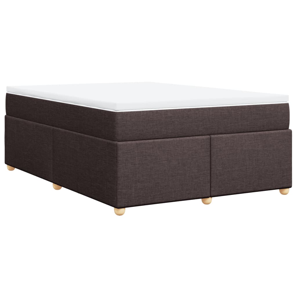 Κρεβάτι Boxspring με Στρώμα Σκούρο Καφέ 140x190 εκ. Υφασμάτινο
