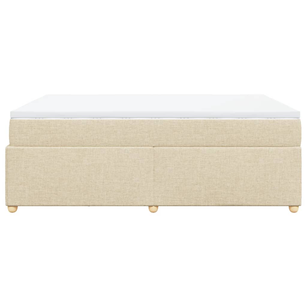 Κρεβάτι Boxspring με Στρώμα Κρεμ 140x190 εκ. Υφασμάτινο - Pakobazaar