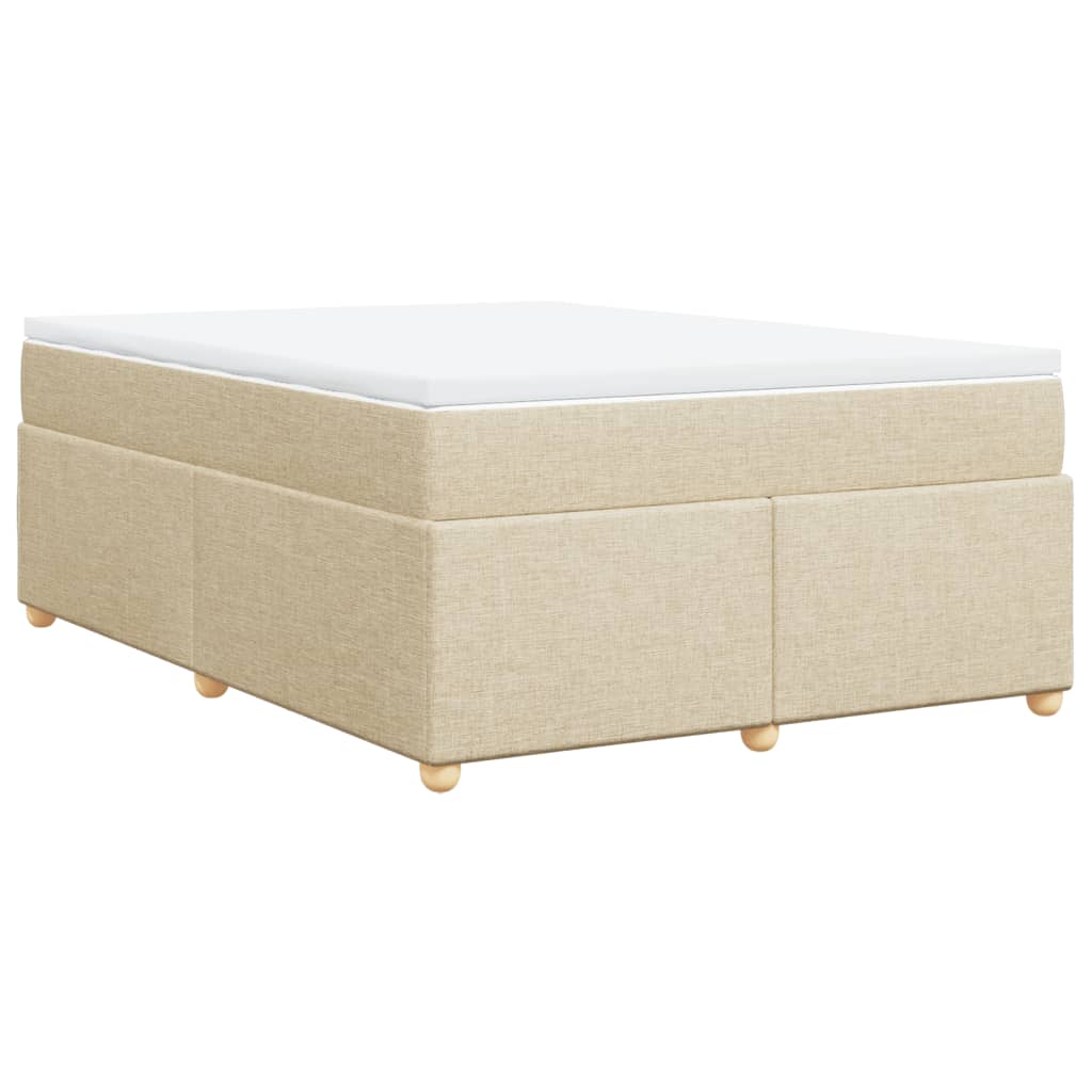 Κρεβάτι Boxspring με Στρώμα Κρεμ 140x190 εκ. Υφασμάτινο - Pakobazaar