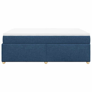 Κρεβάτι Boxspring με Στρώμα Μπλε 140x190 εκ. Υφασμάτινο