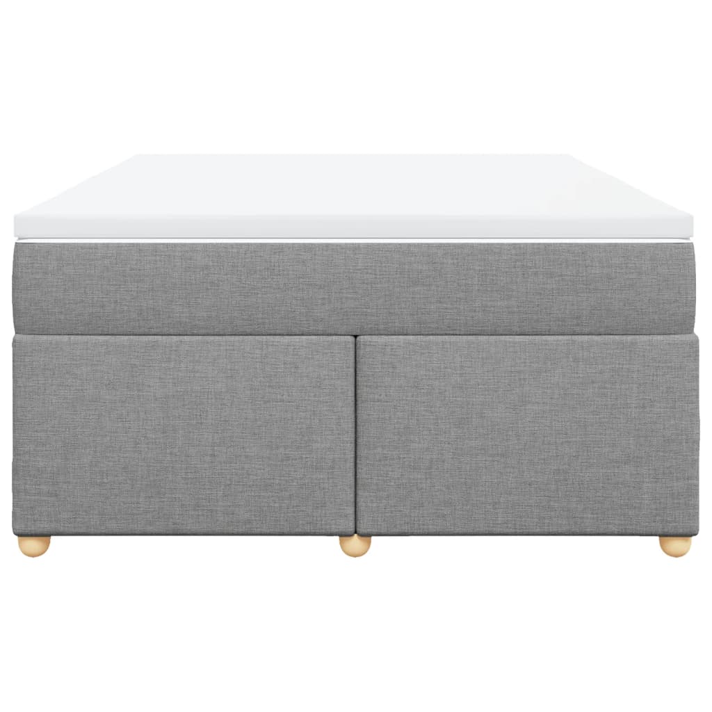 Κρεβάτι Boxspring με Στρώμα Ανοιχτό Γκρι 140x200 εκ. Υφασμάτινο