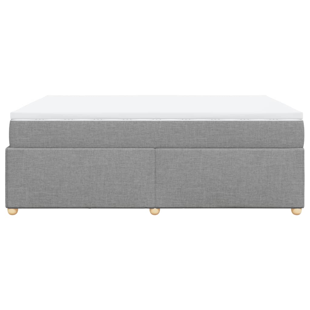 Κρεβάτι Boxspring με Στρώμα Ανοιχτό Γκρι 140x200 εκ. Υφασμάτινο