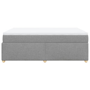 Κρεβάτι Boxspring με Στρώμα Ανοιχτό Γκρι 140x200 εκ. Υφασμάτινο