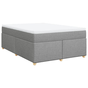 Κρεβάτι Boxspring με Στρώμα Ανοιχτό Γκρι 140x200 εκ. Υφασμάτινο