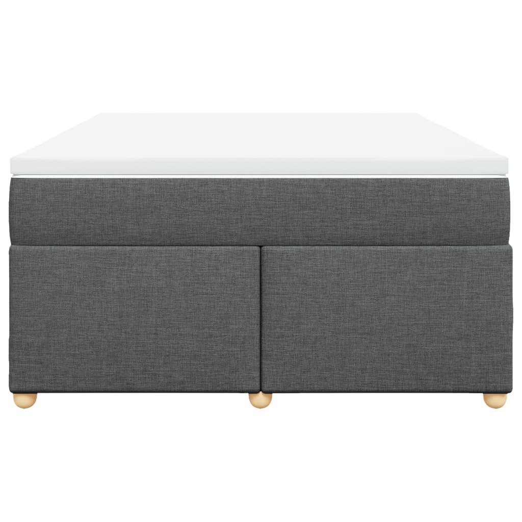Κρεβάτι Boxspring με Στρώμα Σκούρο Γκρι 140x200 εκ Υφασμάτινο