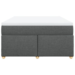 Κρεβάτι Boxspring με Στρώμα Σκούρο Γκρι 140x200 εκ Υφασμάτινο