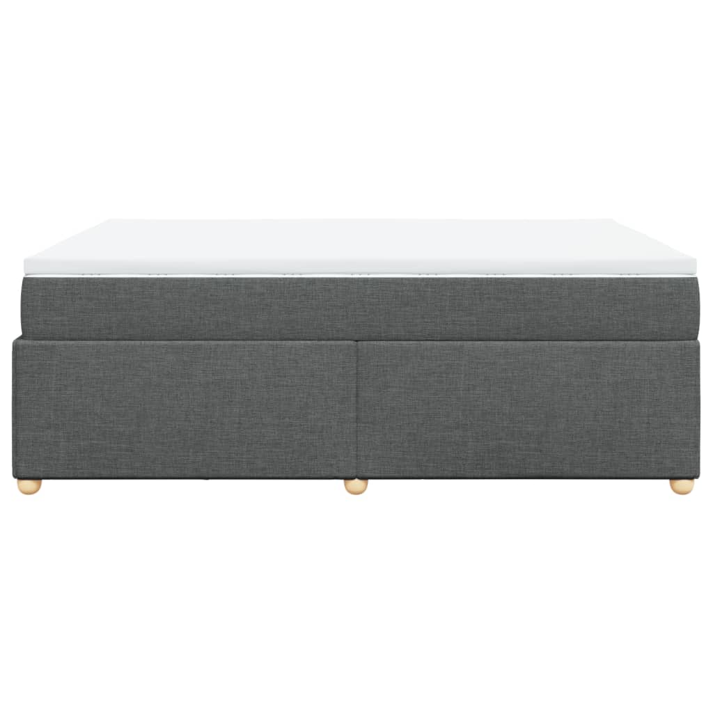 Κρεβάτι Boxspring με Στρώμα Σκούρο Γκρι 140x200 εκ Υφασμάτινο