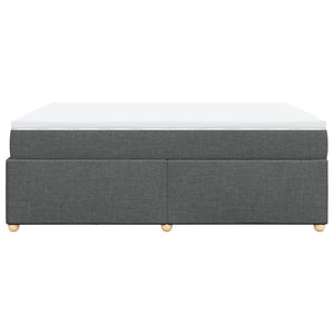 Κρεβάτι Boxspring με Στρώμα Σκούρο Γκρι 140x200 εκ Υφασμάτινο