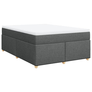 Κρεβάτι Boxspring με Στρώμα Σκούρο Γκρι 140x200 εκ Υφασμάτινο
