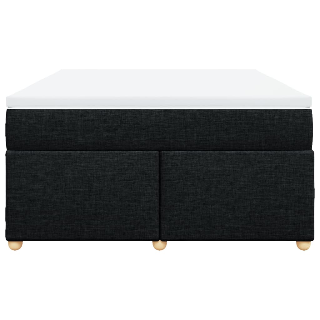 Κρεβάτι Boxspring με Στρώμα Μαύρο 140x200 εκ. Υφασμάτινο