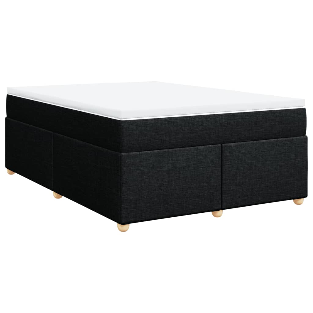 Κρεβάτι Boxspring με Στρώμα Μαύρο 140x200 εκ. Υφασμάτινο