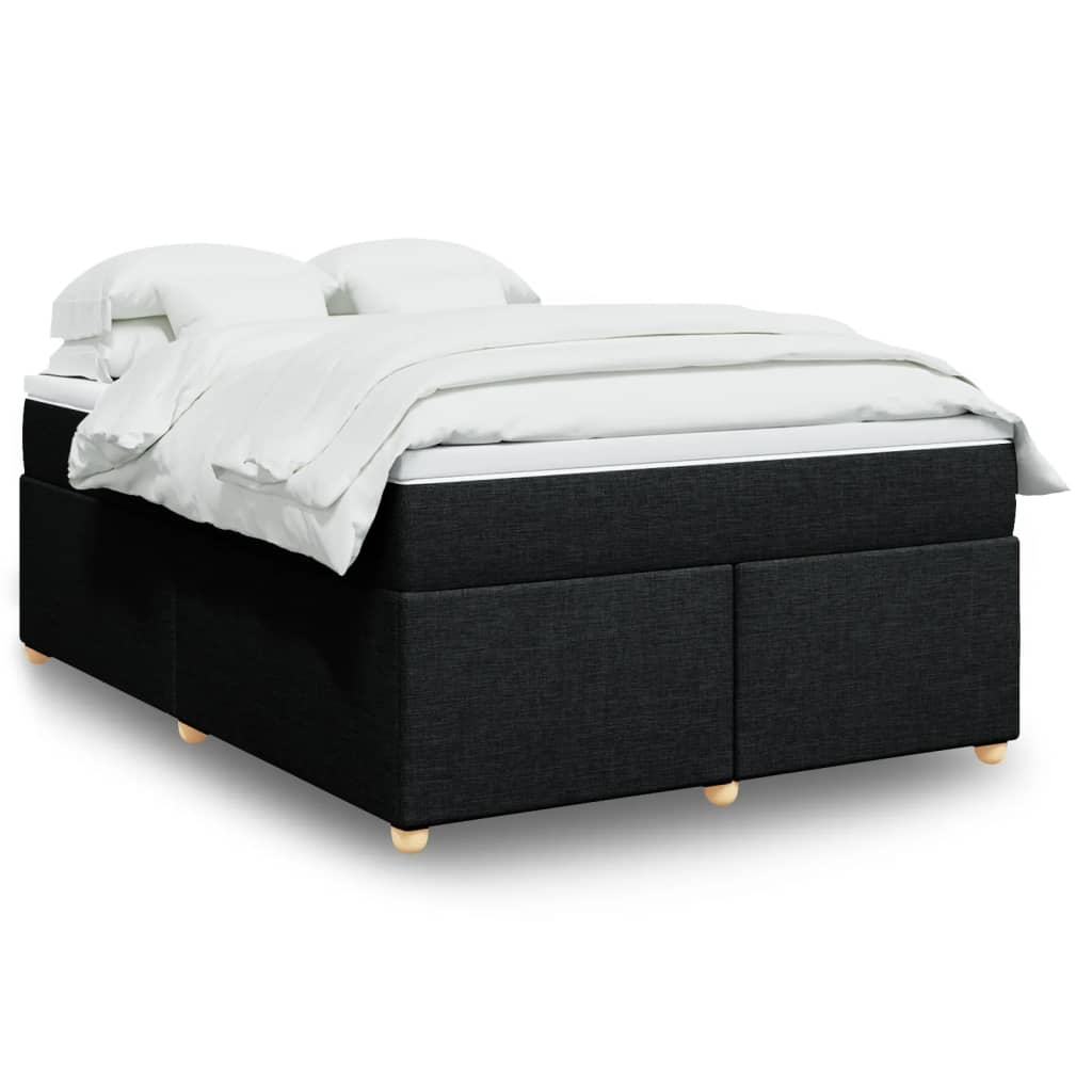 Κρεβάτι Boxspring με Στρώμα Μαύρο 140x200 εκ. Υφασμάτινο