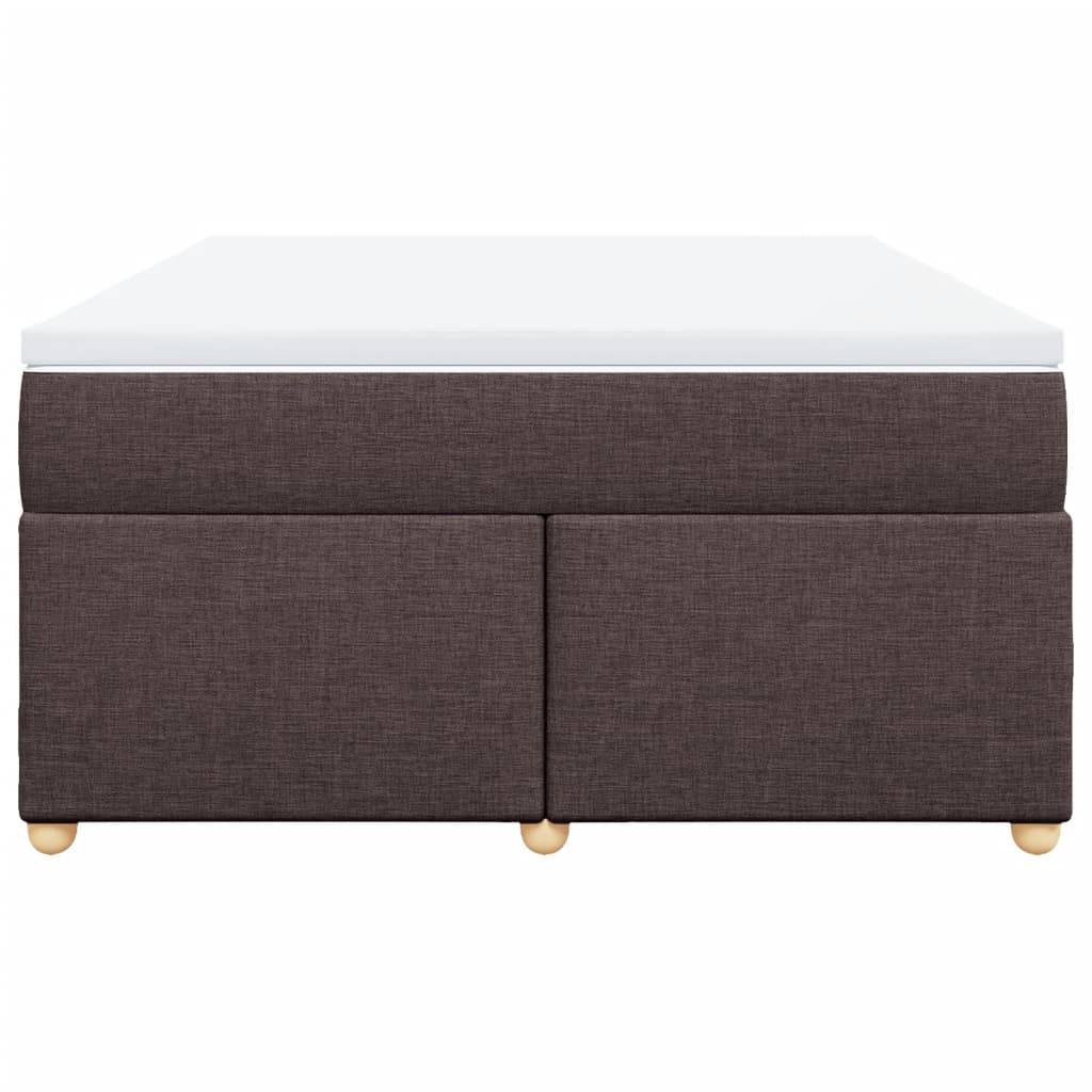 Κρεβάτι Boxspring με Στρώμα Σκούρο Καφέ 140x200 εκ Υφασμάτινο
