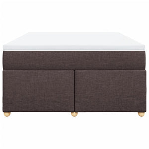 Κρεβάτι Boxspring με Στρώμα Σκούρο Καφέ 140x200 εκ Υφασμάτινο