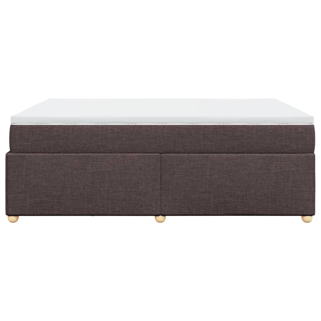 Κρεβάτι Boxspring με Στρώμα Σκούρο Καφέ 140x200 εκ Υφασμάτινο