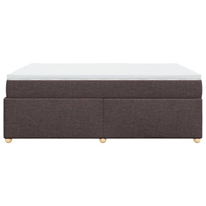 Κρεβάτι Boxspring με Στρώμα Σκούρο Καφέ 140x200 εκ Υφασμάτινο