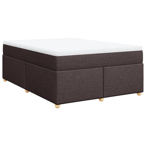 Κρεβάτι Boxspring με Στρώμα Σκούρο Καφέ 140x200 εκ Υφασμάτινο