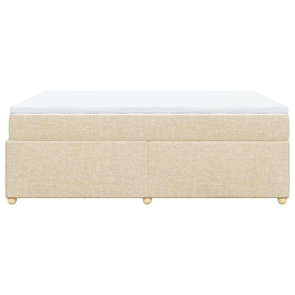 Κρεβάτι Boxspring με Στρώμα Κρεμ 140x200 εκ. Υφασμάτινο